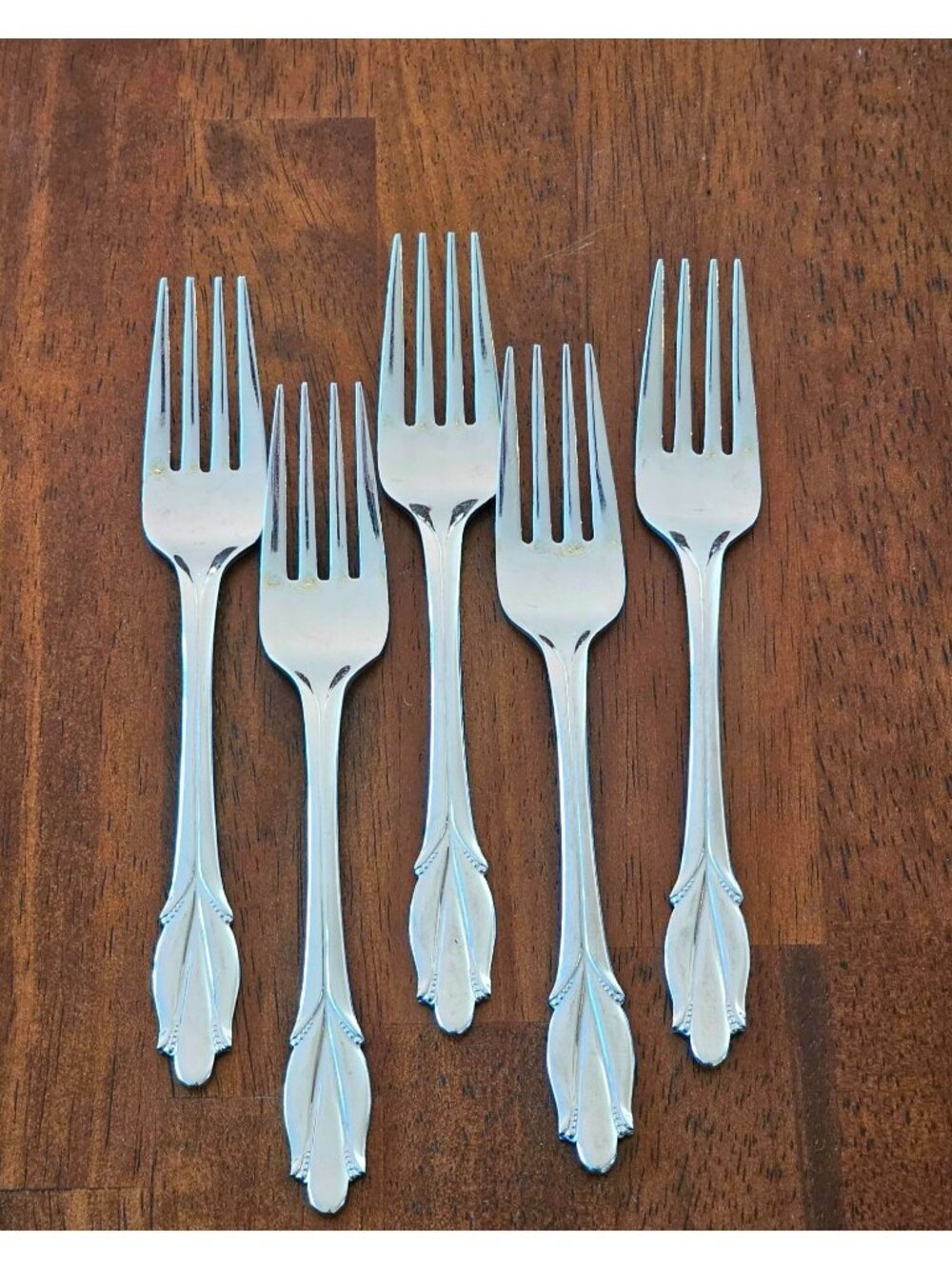 Mikasa Chapelle Salad Forks 6.5" set of 5 Vintage Mid Century Modern Flatware